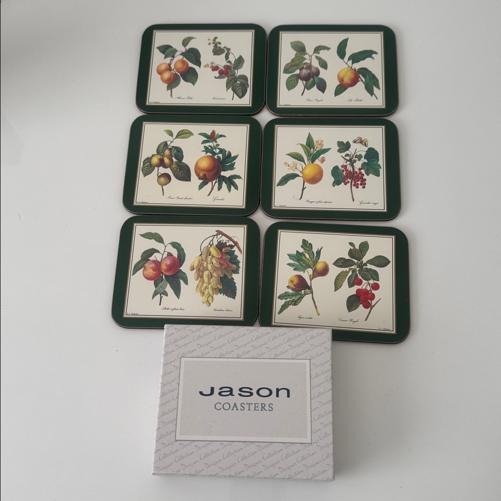 Like New Jason Fruit Illustration Coasters set of 6 - Picture 4 of 4